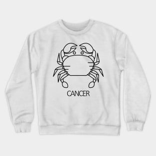 Cnacer Zodiac Sign - Black Crewneck Sweatshirt